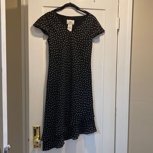 Black Polka Dot Asymmetrical Dress